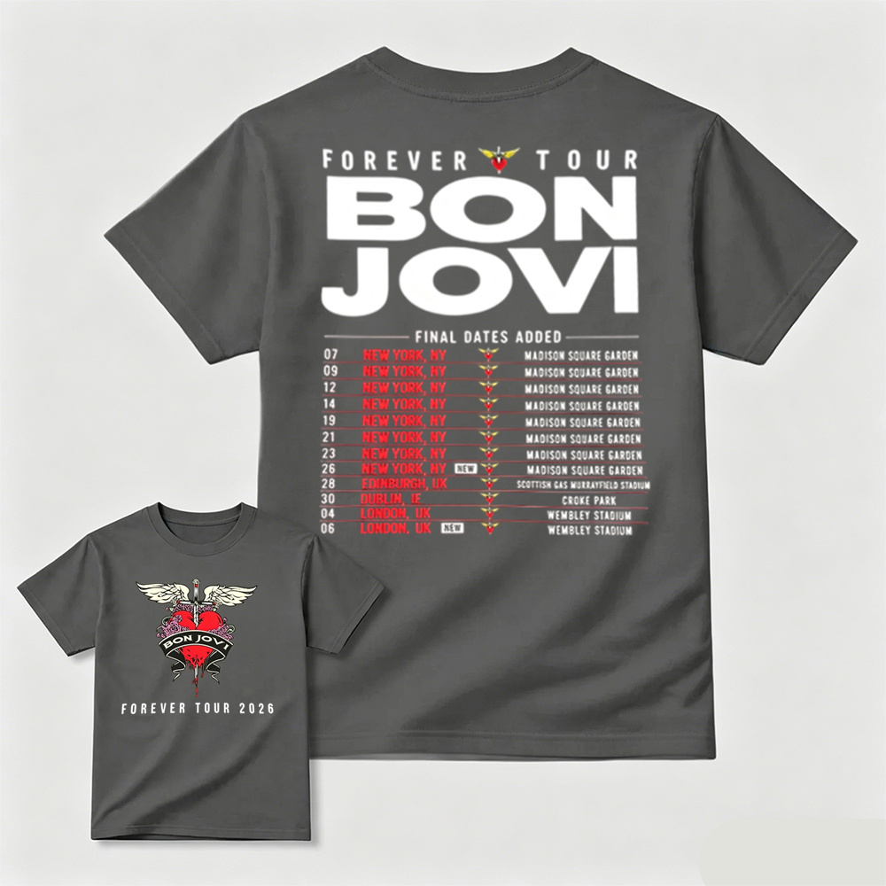 Bon Jovi Forever Tour 2026 Dual-Sided Fan T-Shirt