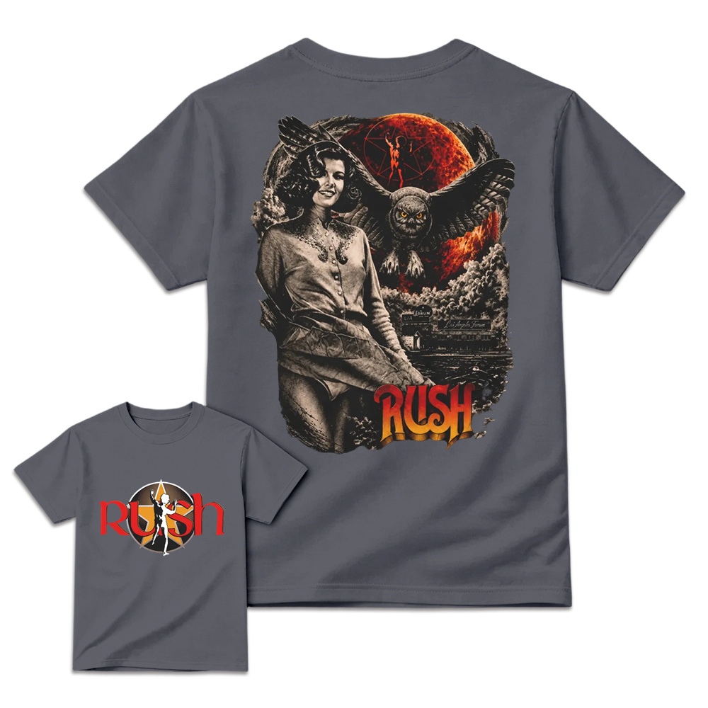 Vintage Rush Band Permanent Waves Fly By Night Retro Rock Graphic T-Shirt