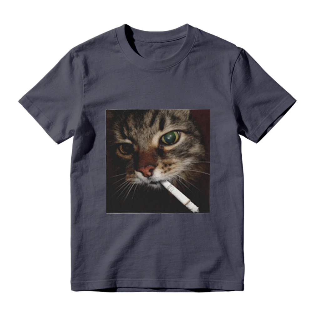 Funny Smoking Cat Meme Graphic T-Shirt