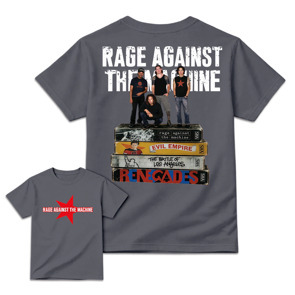 Rage Against The Machine Vintage Graphic Tee VHS Album Stack T-Shirt
