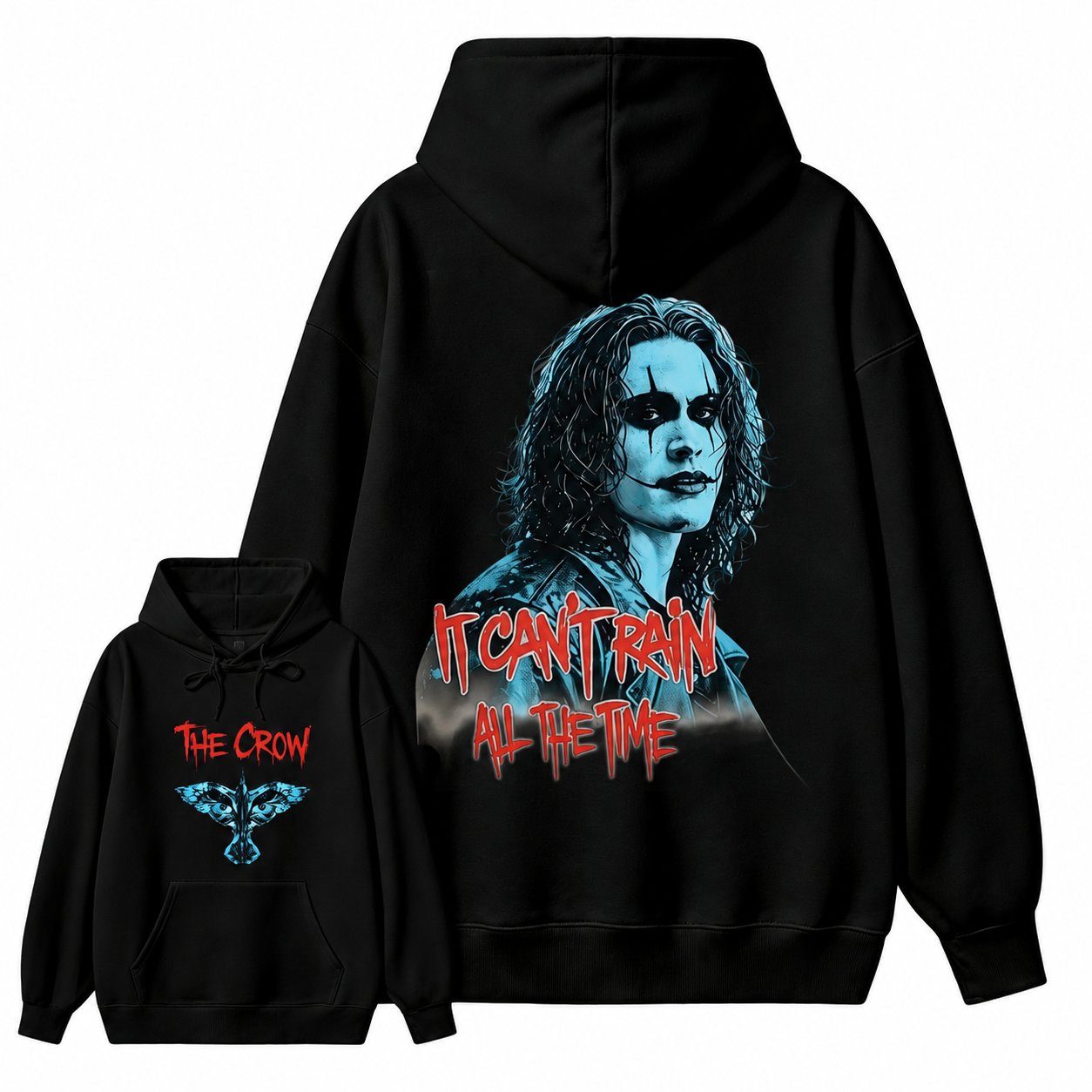 The Crow "It Can't Rain All The Time" Aesthetic Gothic Graphic hoodie