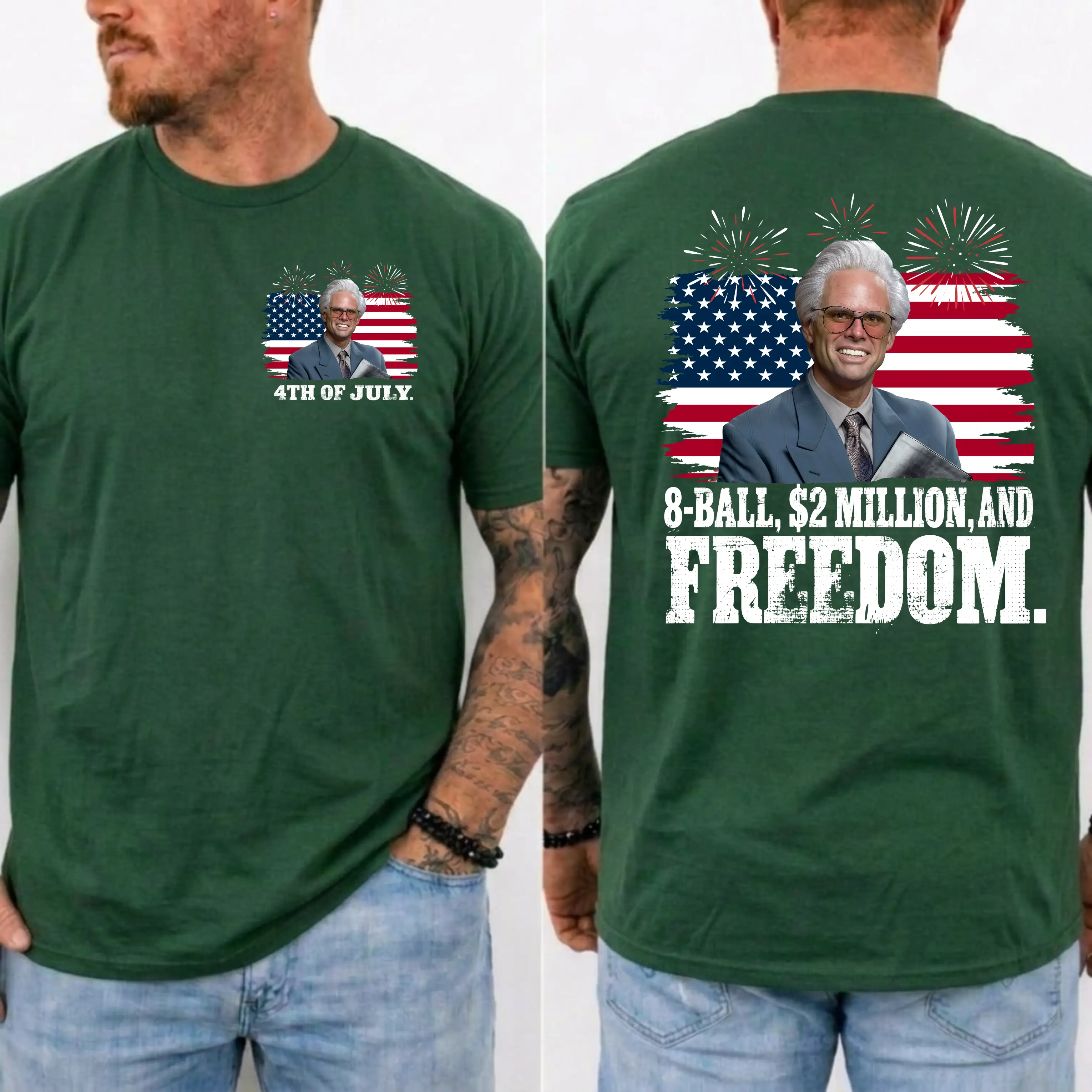 Baby Billy 8-Ball $2 Million and Freedom 4th of July T-Shirt