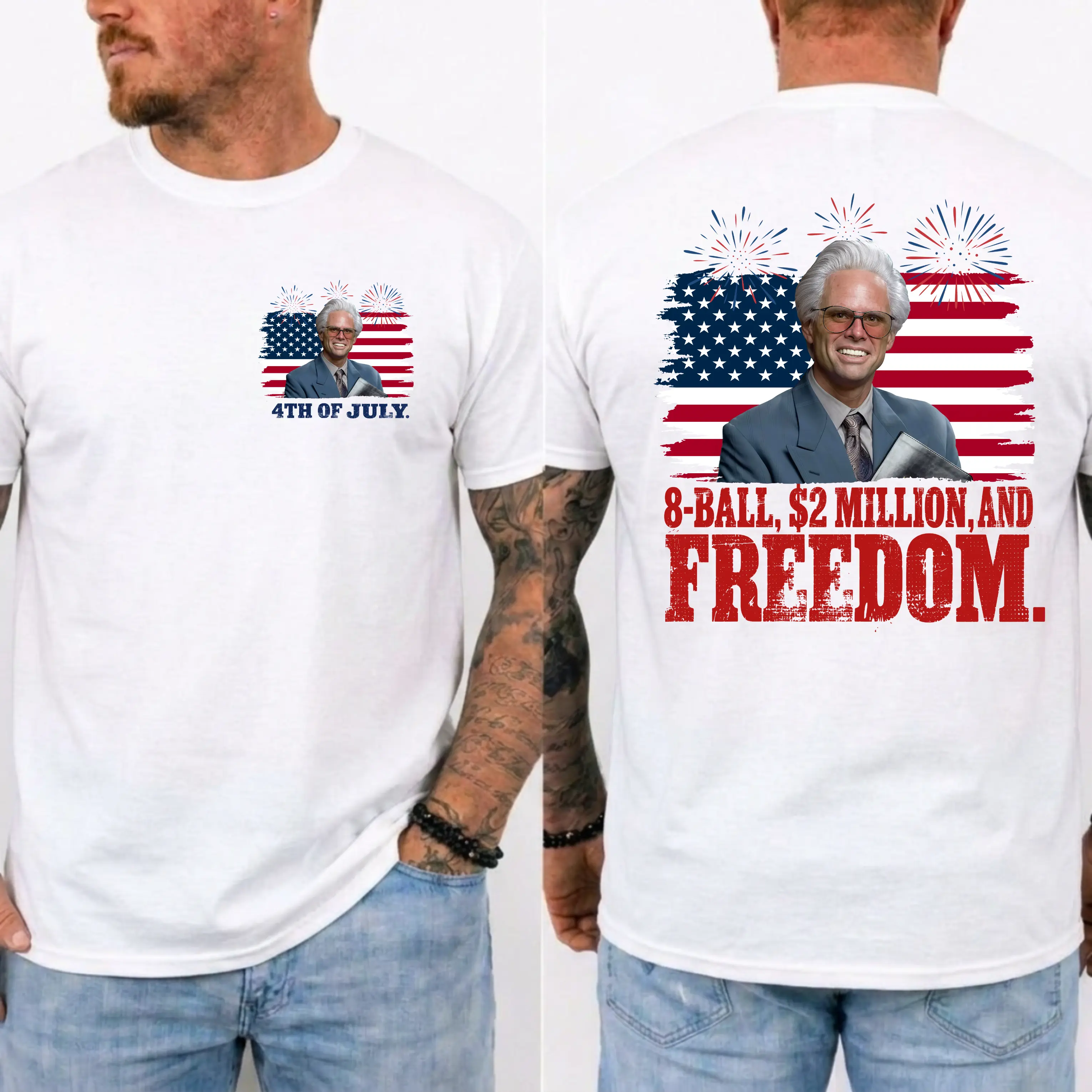 Baby Billy 8-Ball $2 Million and Freedom 4th of July T-Shirt
