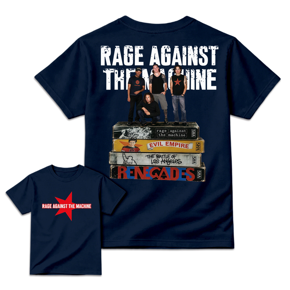 Rage Against The Machine Vintage Graphic Tee VHS Album Stack T-Shirt