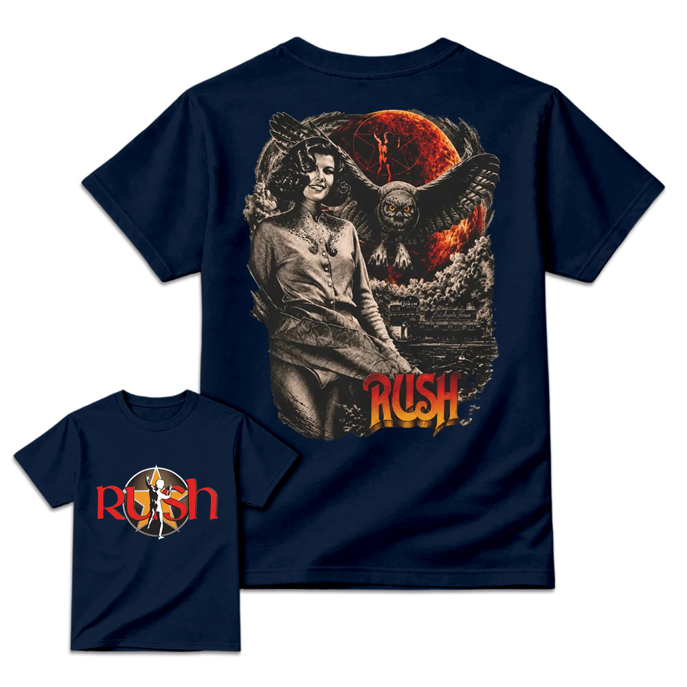 Vintage Rush Band Permanent Waves Fly By Night Retro Rock Graphic T-Shirt