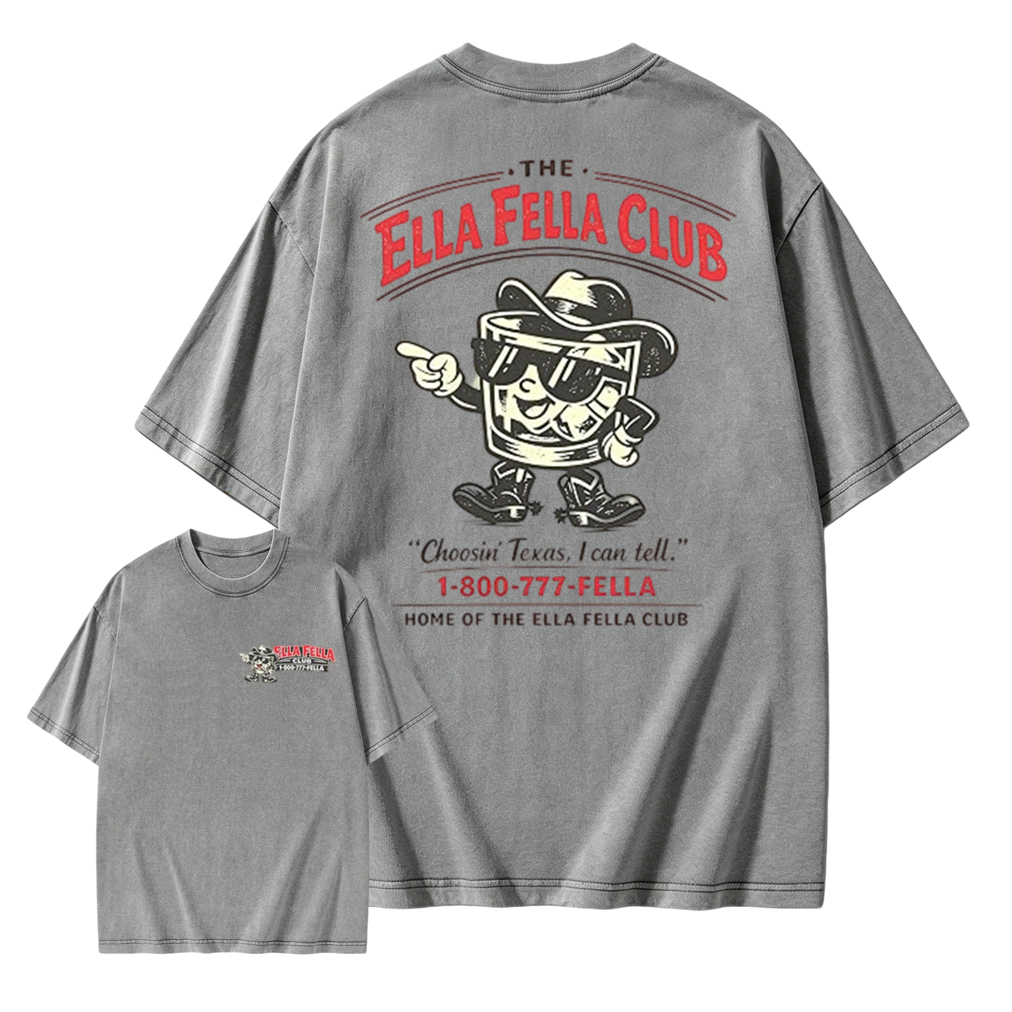 Ella Fella Club Premium Vintage Mineral Washed T-Shirt