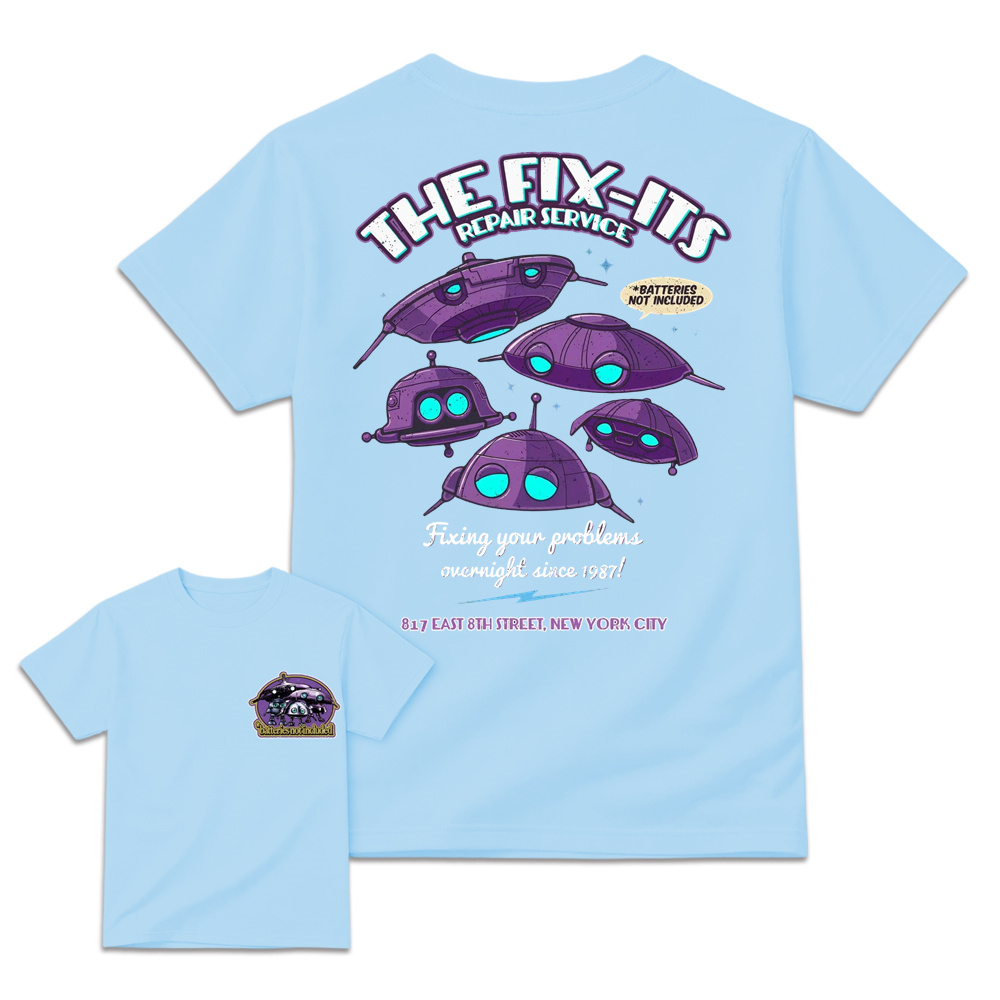 The Fix-Its Repair Service Retro Alien Robot Graphic T-Shirt