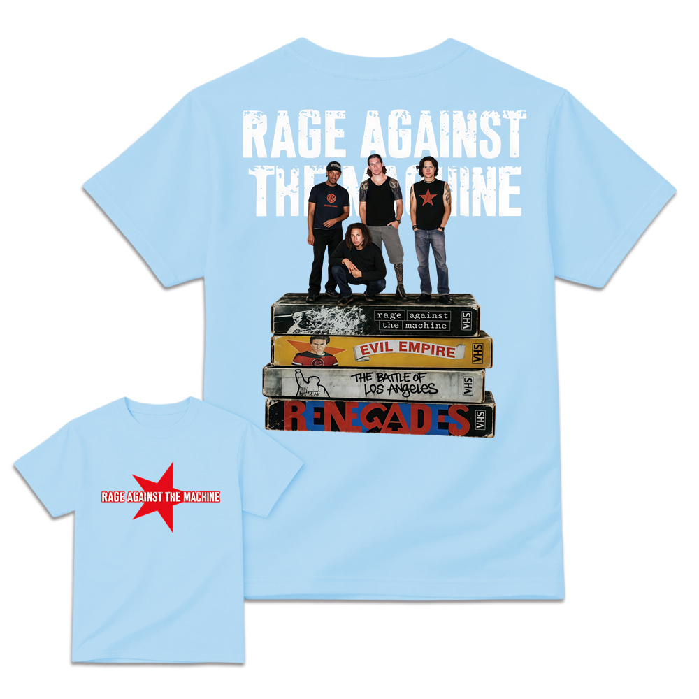Rage Against The Machine Vintage Graphic Tee VHS Album Stack T-Shirt