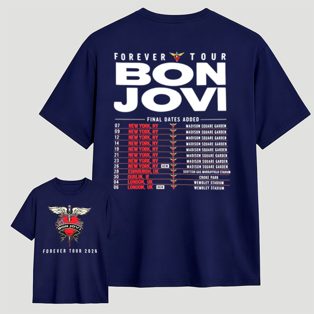 Bon Jovi Forever Tour 2026 Dual-Sided Fan T-Shirt