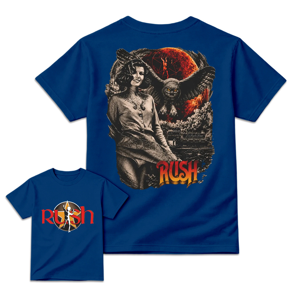 Vintage Rush Band Permanent Waves Fly By Night Retro Rock Graphic T-Shirt