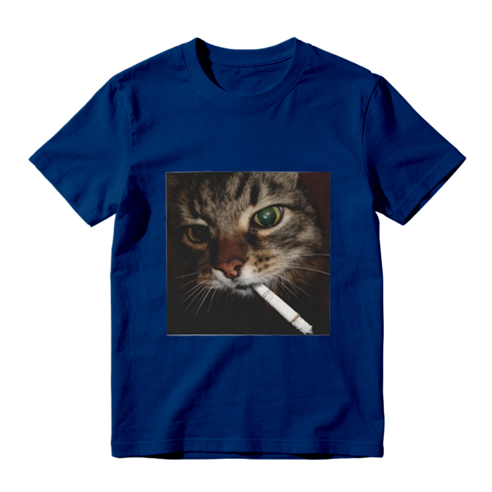 Funny Smoking Cat Meme Graphic T-Shirt