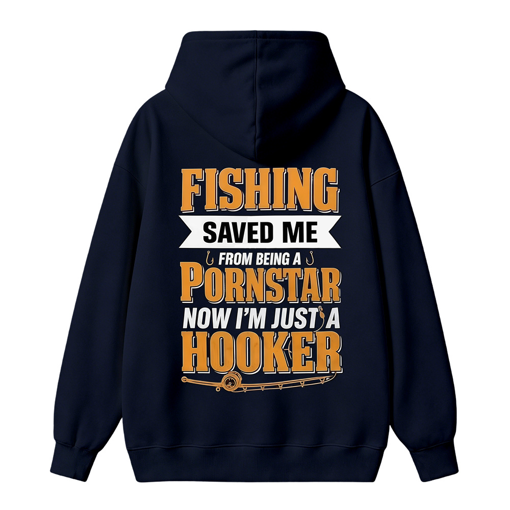 Funny Fishing Saved Me T-Shirt - Humor Graphic Hoodie for Anglers 