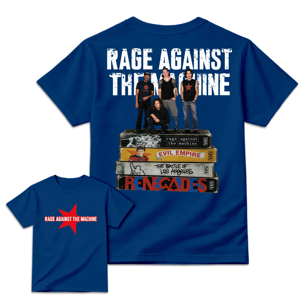 Rage Against The Machine Vintage Graphic Tee VHS Album Stack T-Shirt