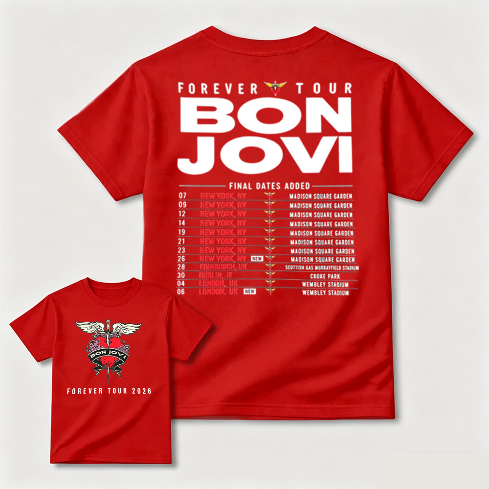 Bon Jovi Forever Tour 2026 Dual-Sided Fan T-Shirt