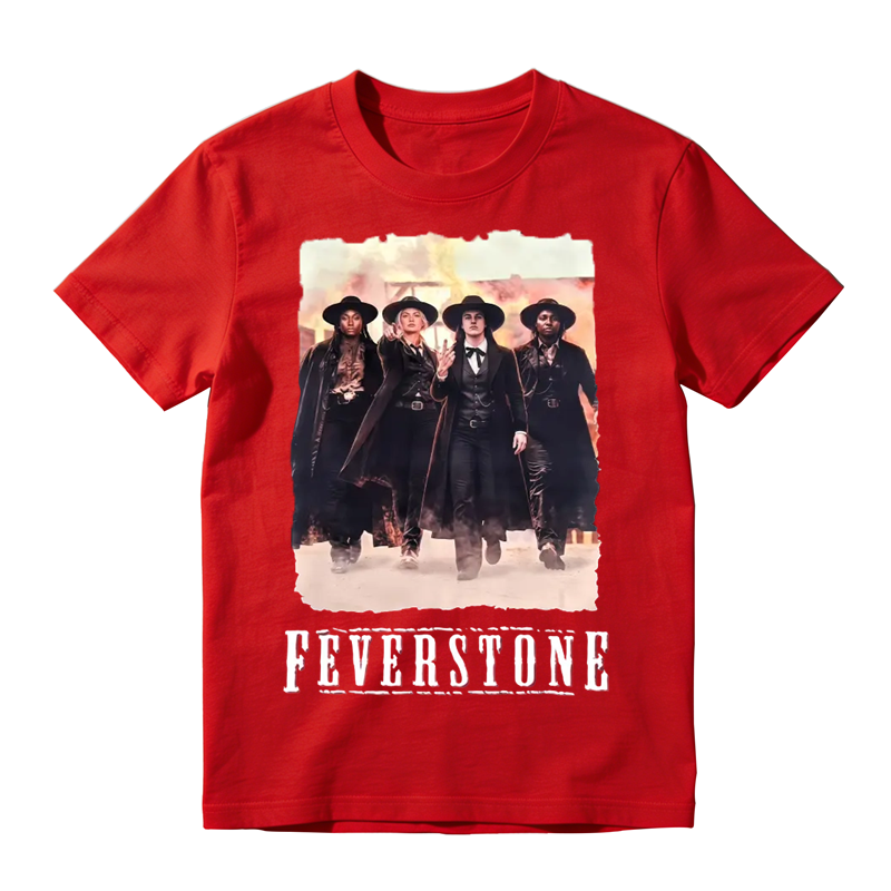  Feverstone Graphic Tee Vintage Western Style Black Outfit T-Shirt