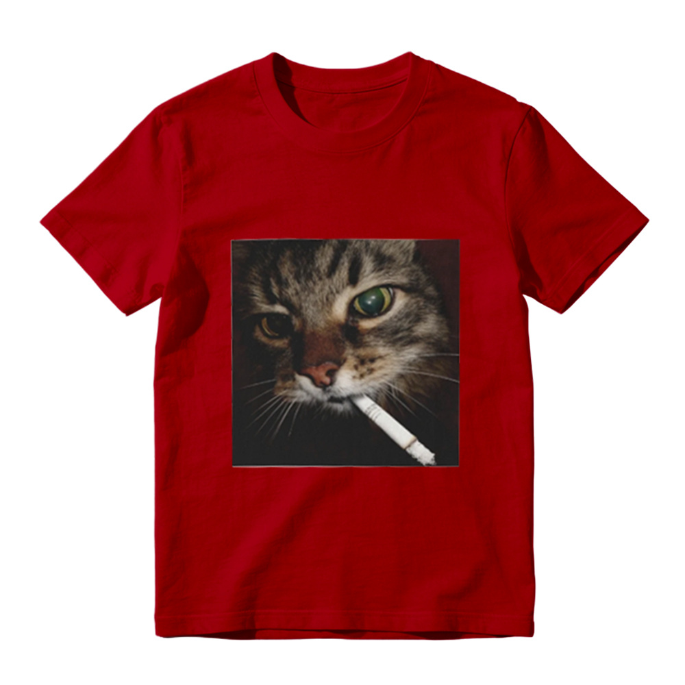 Funny Smoking Cat Meme Graphic T-Shirt