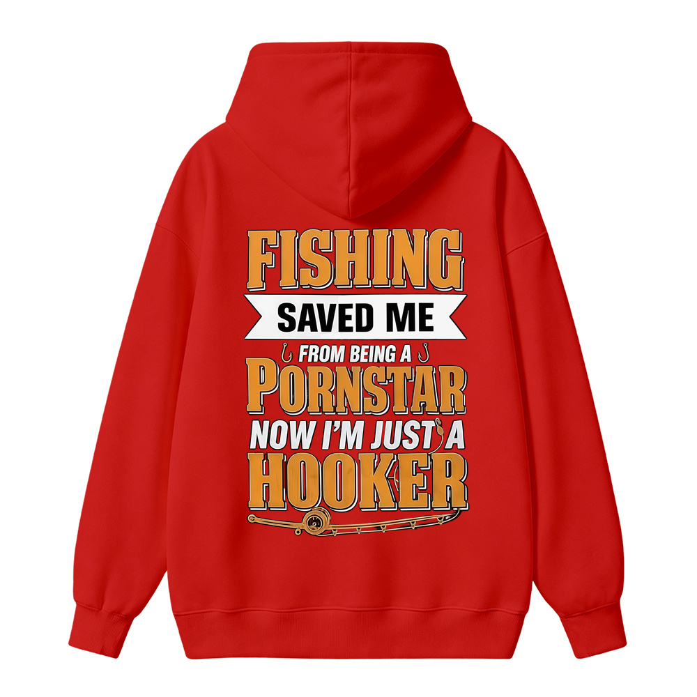 Funny Fishing Saved Me T-Shirt - Humor Graphic Hoodie for Anglers 