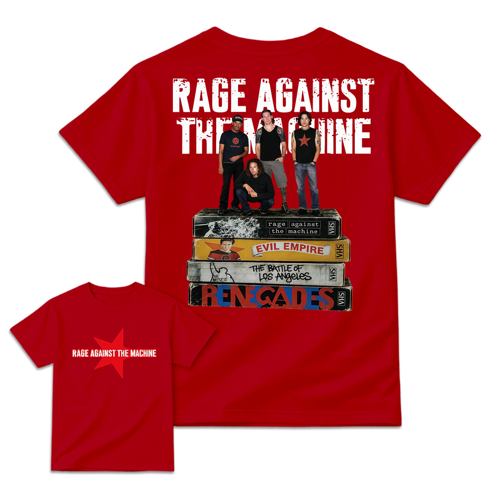 Rage Against The Machine Vintage Graphic Tee VHS Album Stack T-Shirt