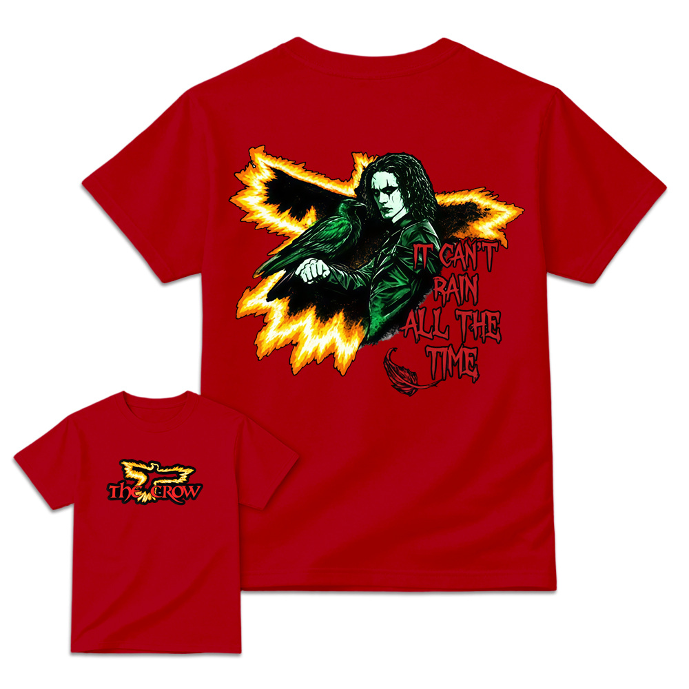  "It Can't Rain All The Time" Flame Raven Gothic T-Shirt