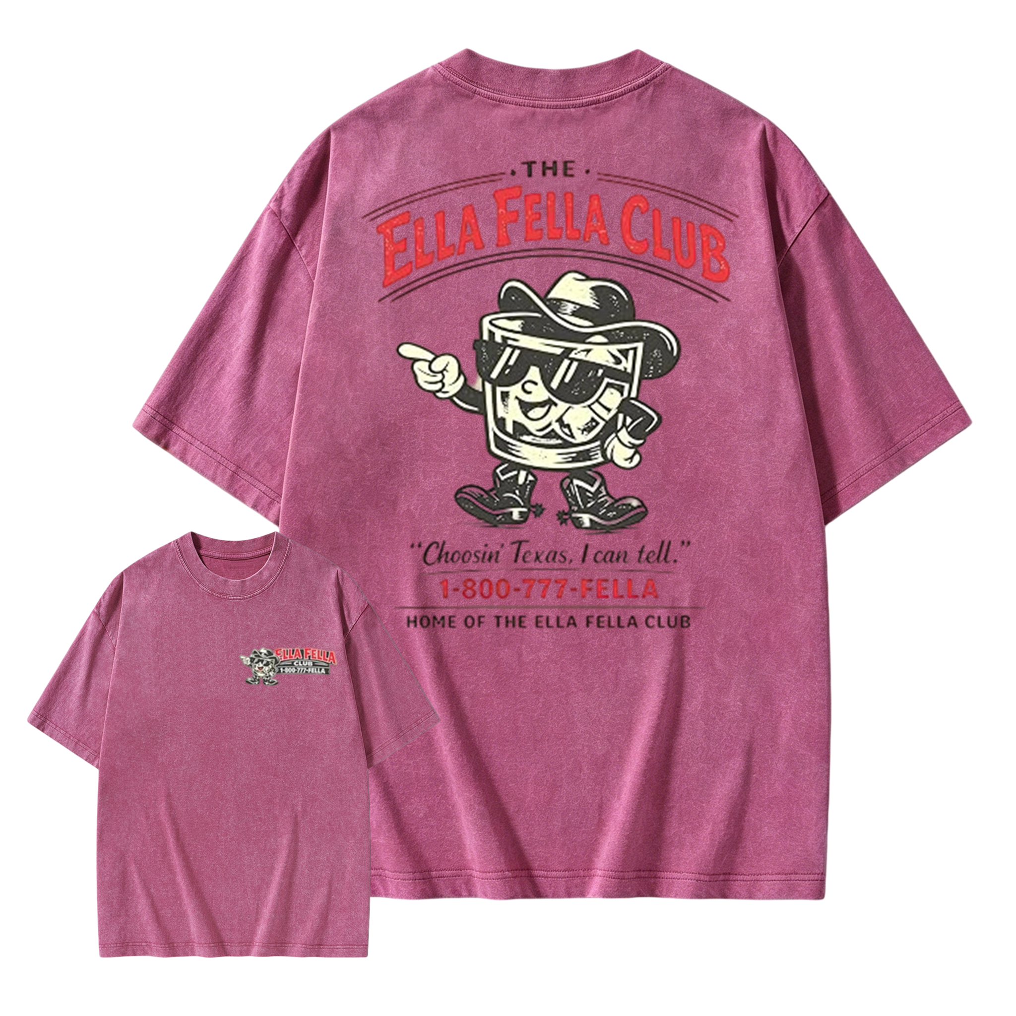 Ella Fella Club Premium Vintage Mineral Washed T-Shirt