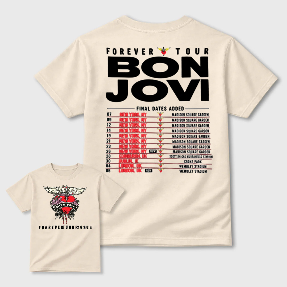 Bon Jovi Forever Tour 2026 Dual-Sided Fan T-Shirt