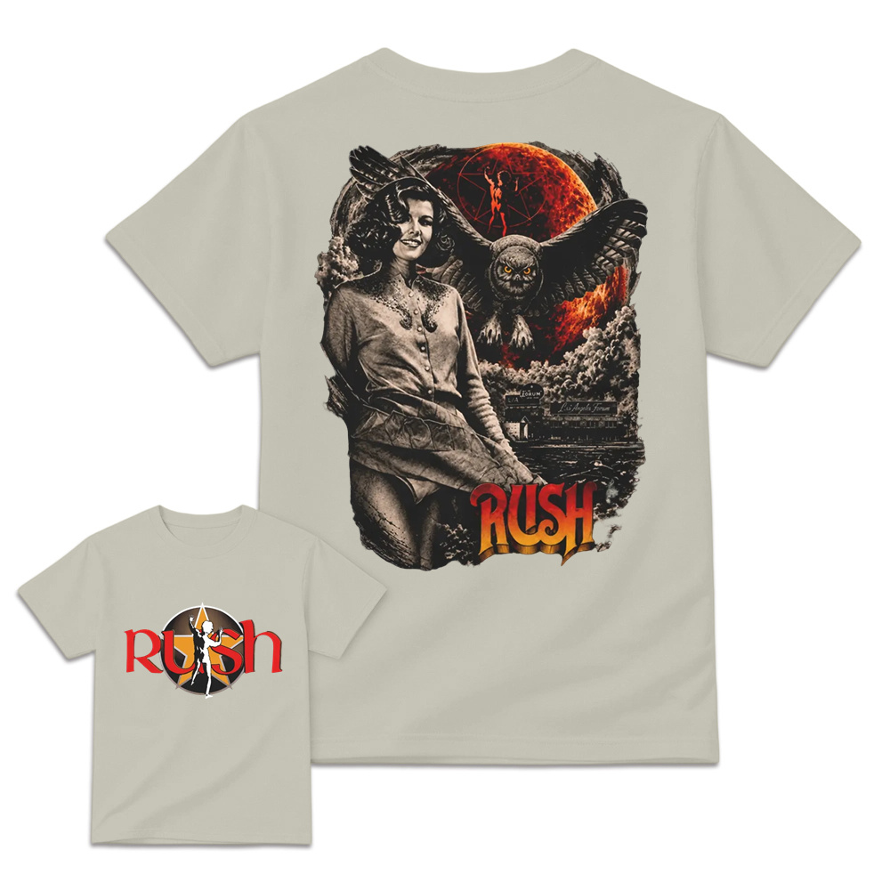 Vintage Rush Band Permanent Waves Fly By Night Retro Rock Graphic T-Shirt