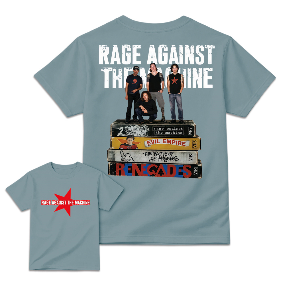 Rage Against The Machine Vintage Graphic Tee VHS Album Stack T-Shirt