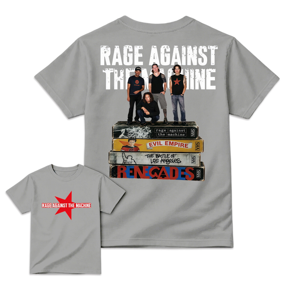 Rage Against The Machine Vintage Graphic Tee VHS Album Stack T-Shirt