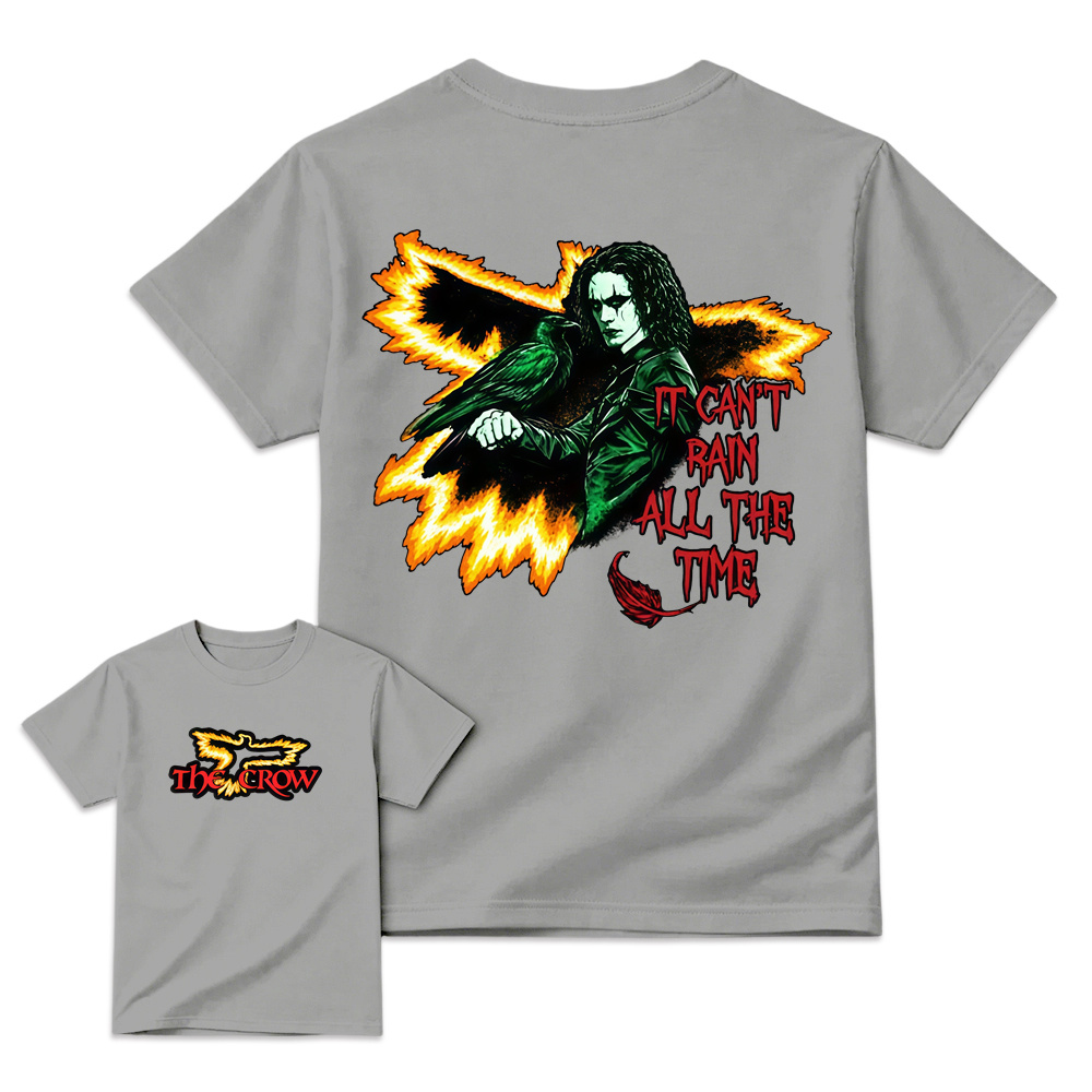  "It Can't Rain All The Time" Flame Raven Gothic T-Shirt