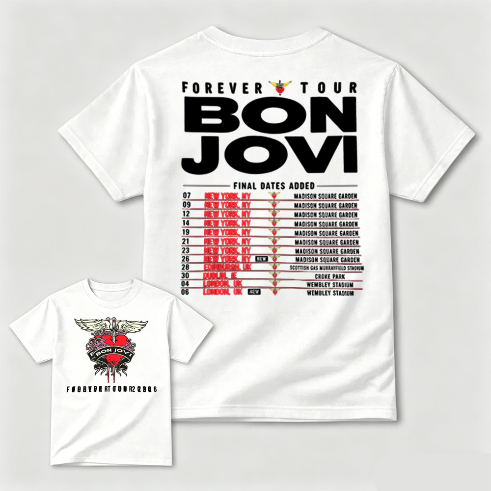 Bon Jovi Forever Tour 2026 Dual-Sided Fan T-Shirt