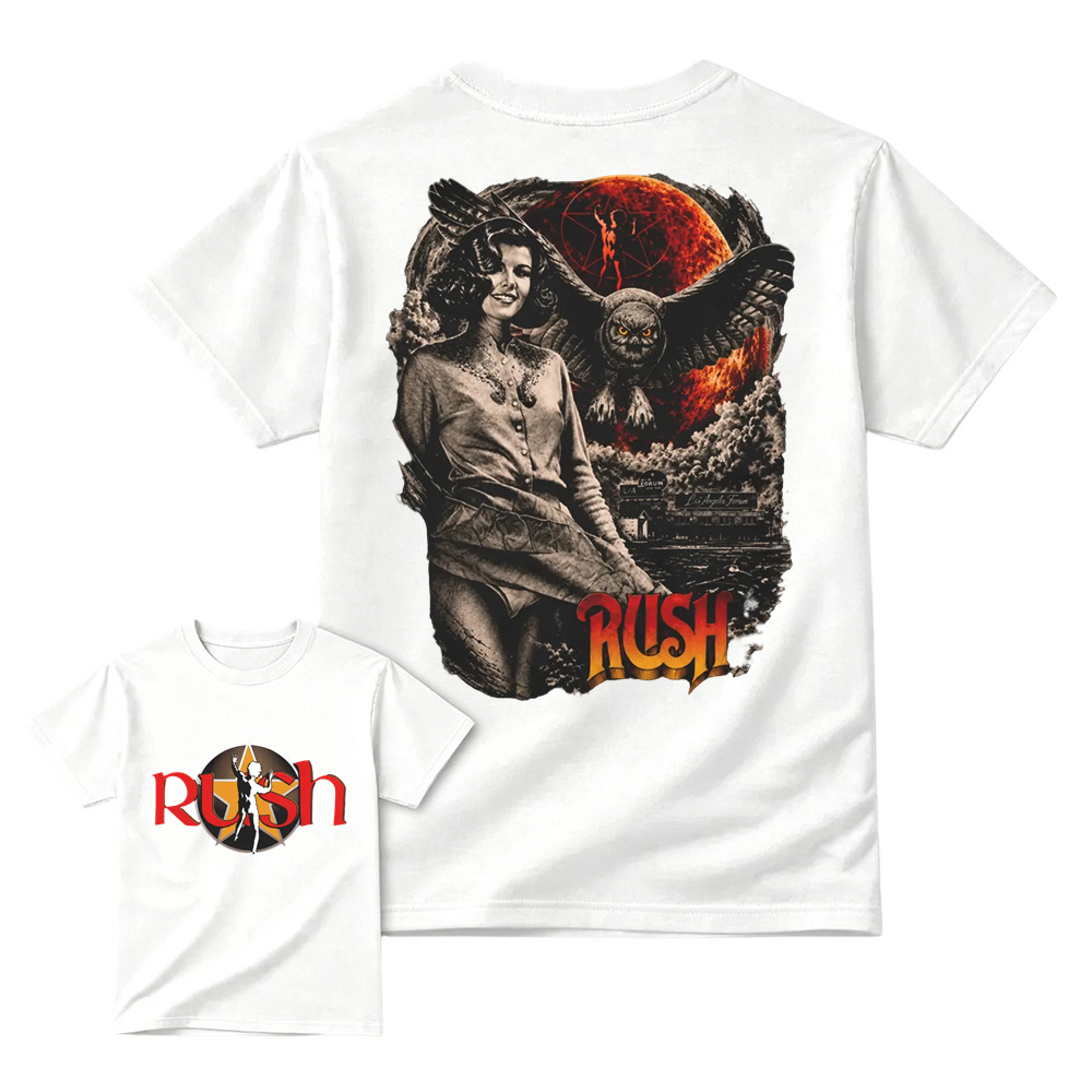 Vintage Rush Band Permanent Waves Fly By Night Retro Rock Graphic T-Shirt