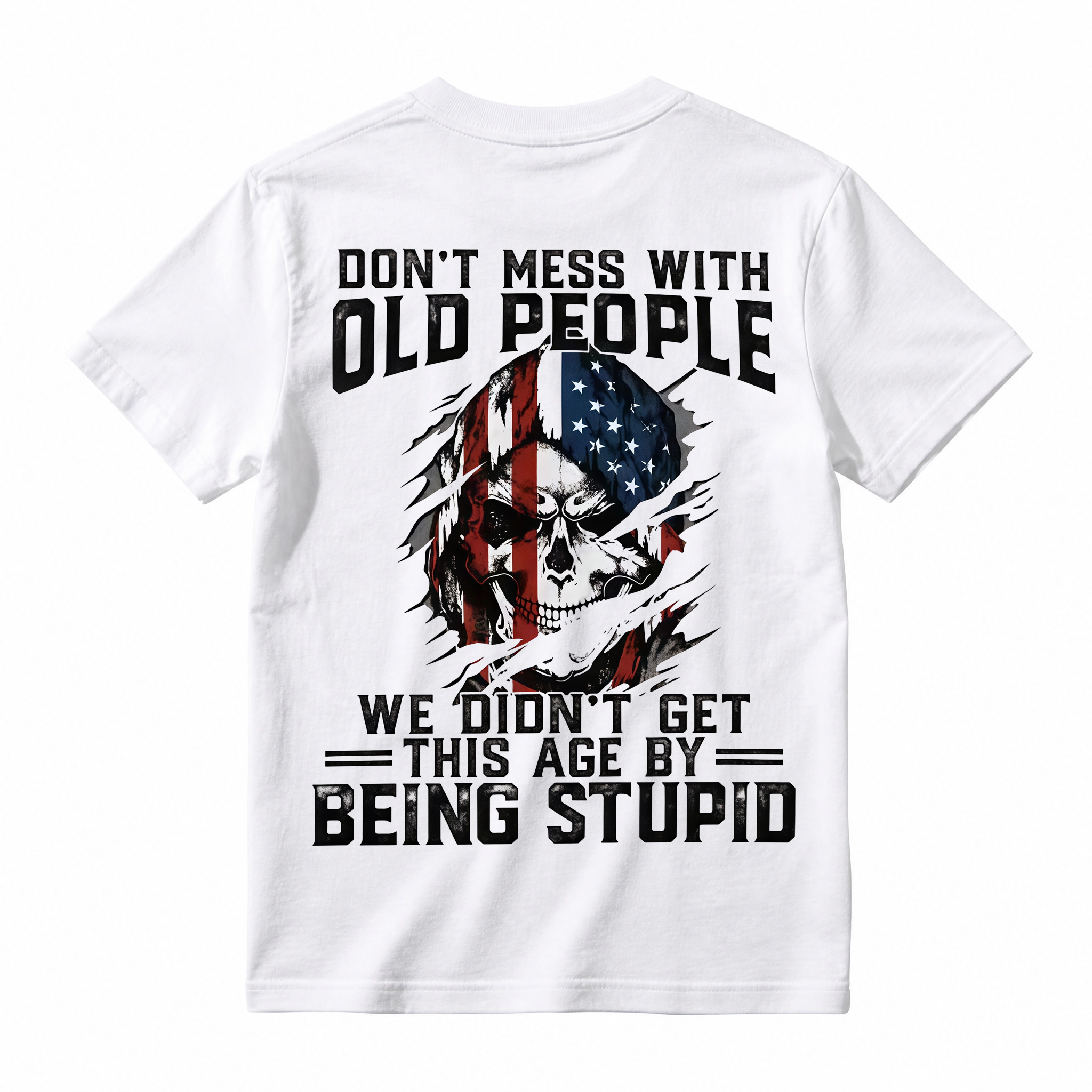 Don't Mess With Old People Skull Graphic T-Shirt