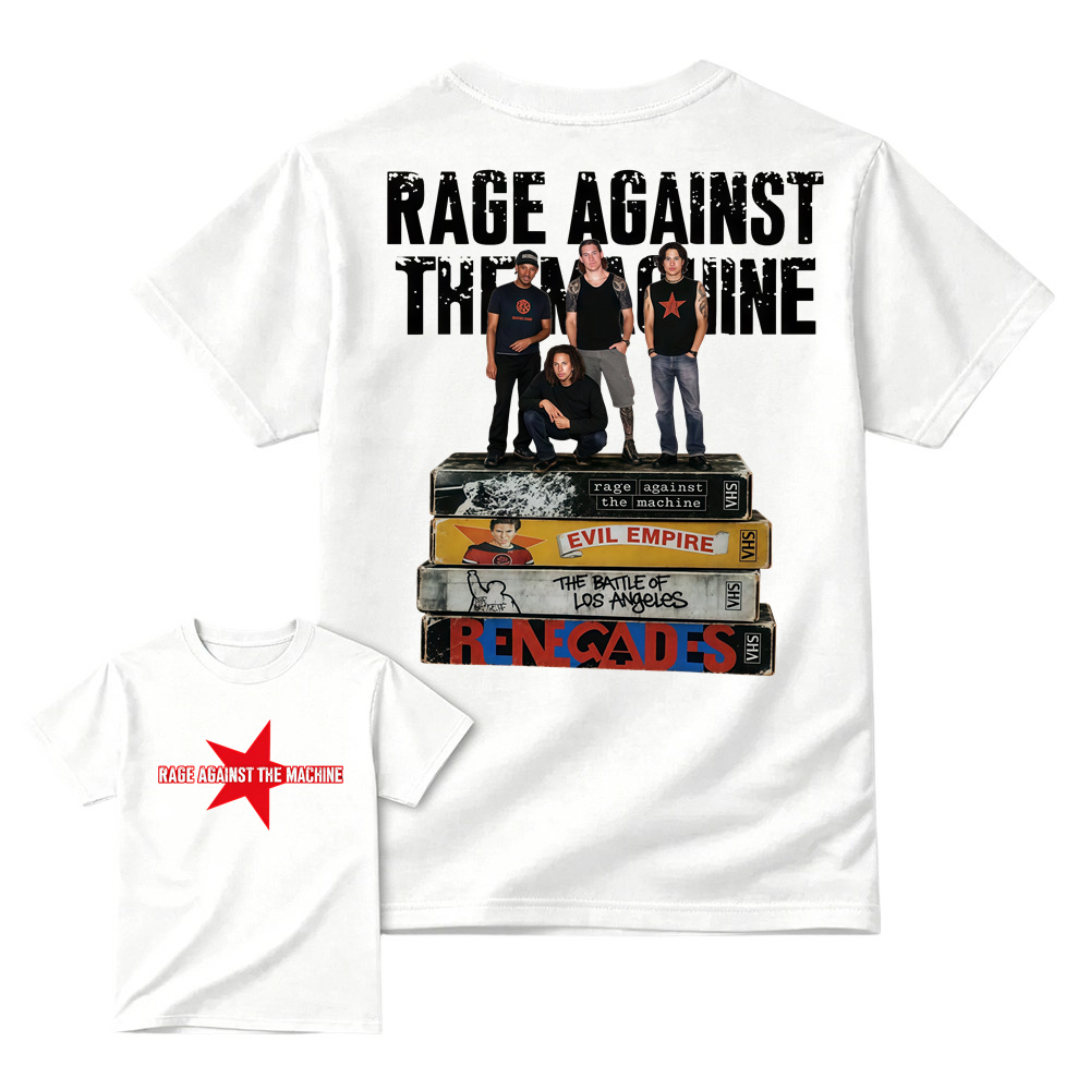 Rage Against The Machine Vintage Graphic Tee VHS Album Stack T-Shirt
