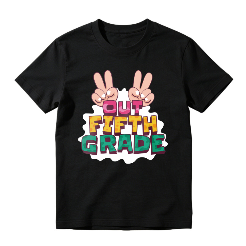Out Fifth Grade Peace Signs Graphic, Unisex Classic T-shirt