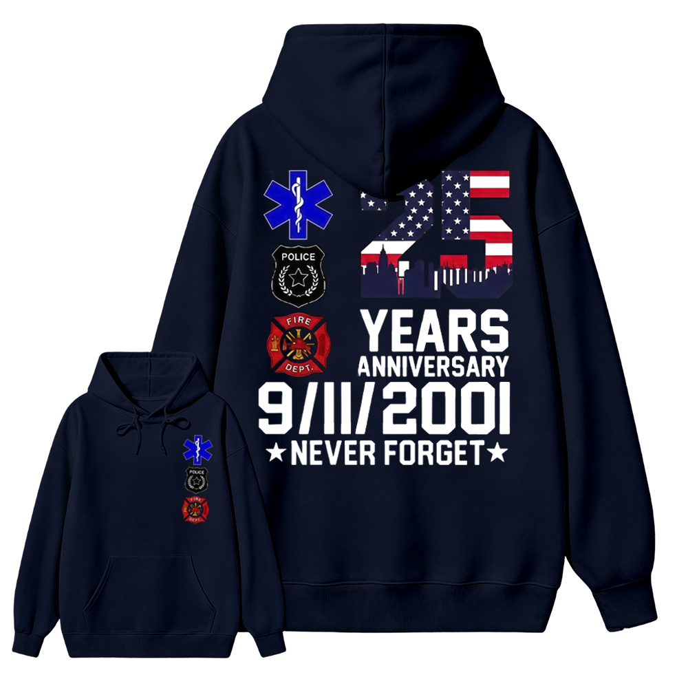 Unisex 9/11 25th Anniversary Memorial T-Shirt - Never Forget Graphic  Hoodie