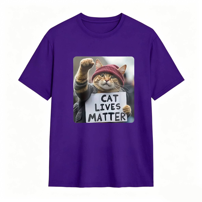 Cat Lives Matter Protest Cat tshirt 100% cotton