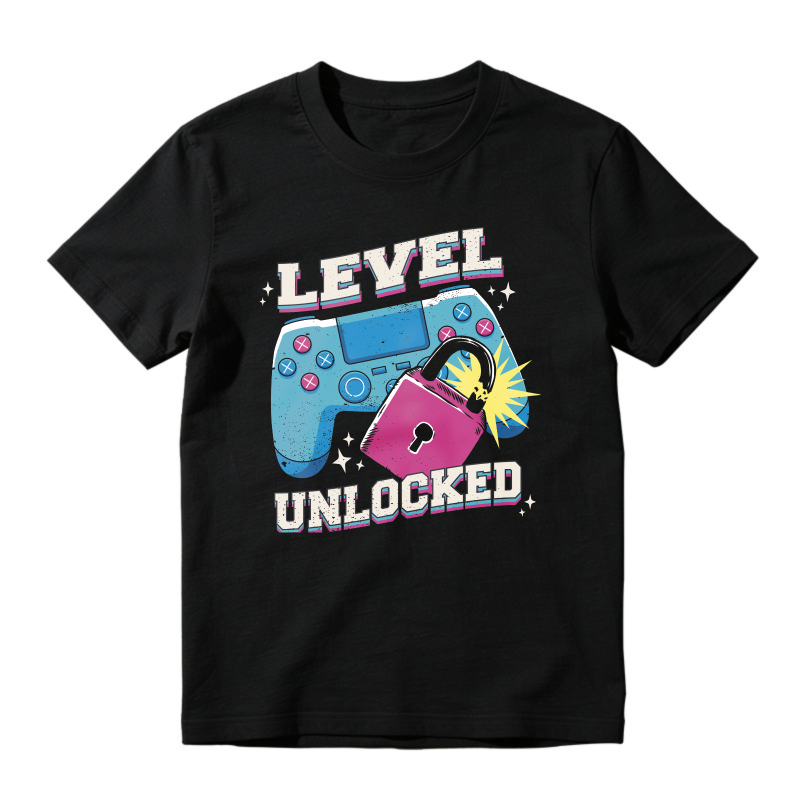 Level Unlocked Video Game Controller Padlock Graphic, Unisex Classic T-shirt