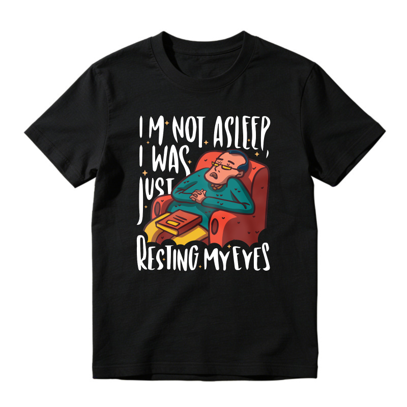 I Am Not Asleep I Was Just Resting My Eyes Funny Sleeping Man Graphic, Unisex Classic T-shirt