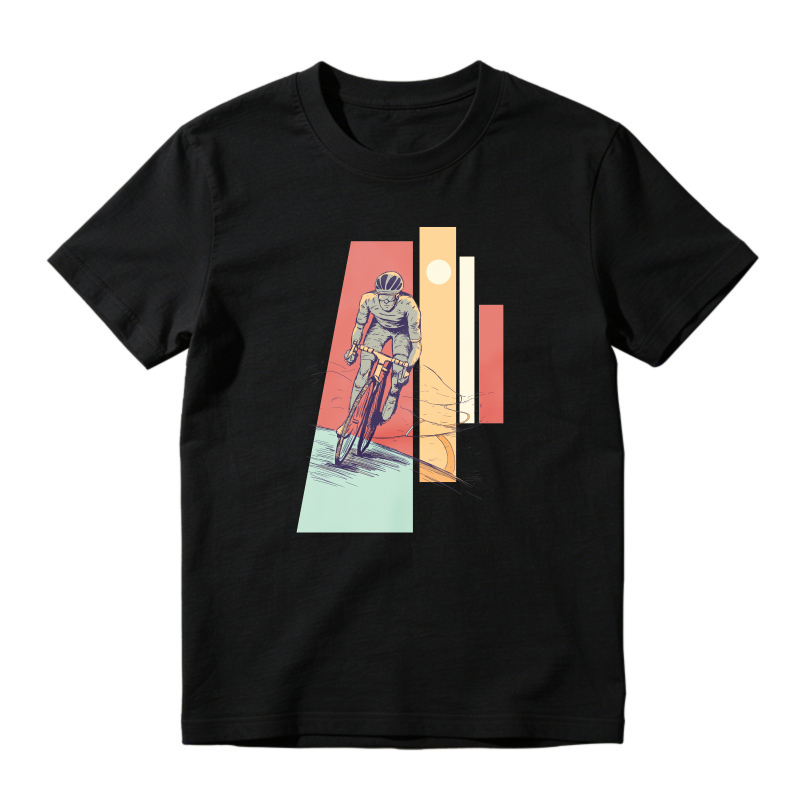Retro Cyclist Geometric Art, Unisex Classic T-shirt