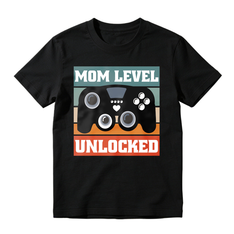Mom Level Unlocked Video Game Controller Graphic, Unisex Classic T-shirt