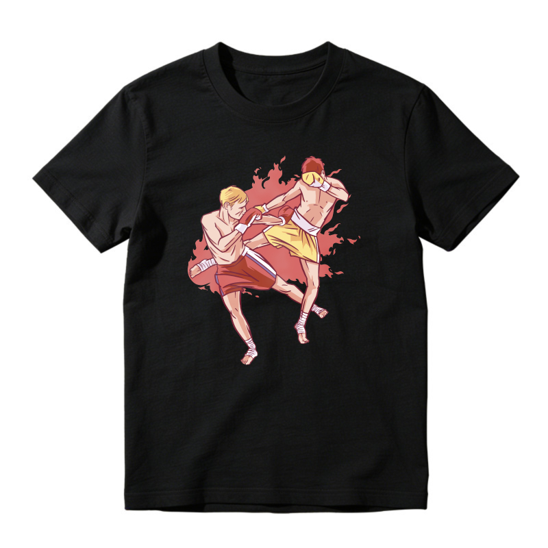 Muay Thai Fighters Martial Arts Kickboxing Illustration, Unisex Classic T-shirt