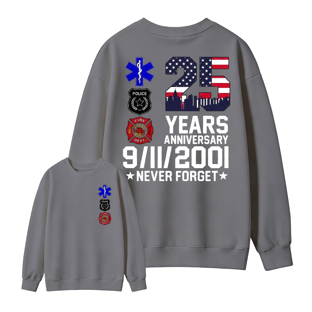 Unisex 9/11 25th Anniversary Memorial T-Shirt - Never Forget Graphic  Sweatshirt