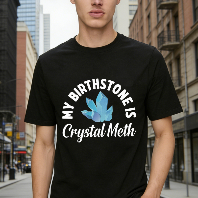 My Birthstone Is Crystal Meth Graphic Funny Quote T-shirt