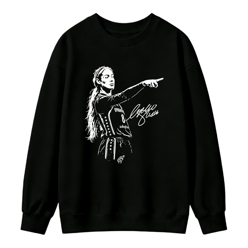 Woman Pointing Finger Graphic Print Sweatshirt