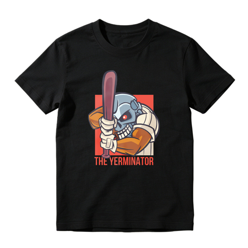 The Yerminator Baseball Robot Skeleton Graphic, Unisex Classic T-shirt