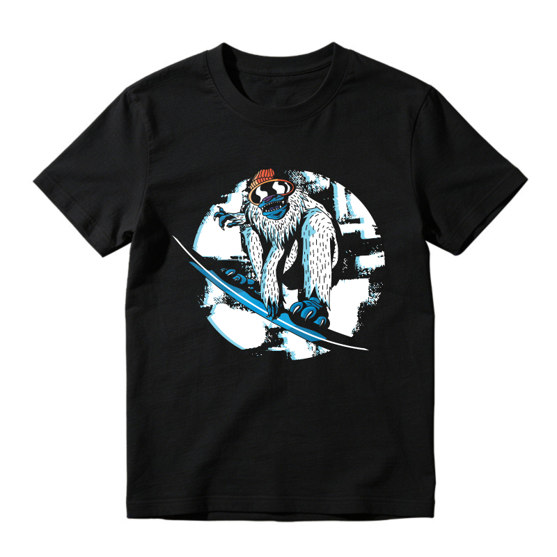 Yeti Snowboarder Winter Sports Graphic, Unisex Classic T-shirt