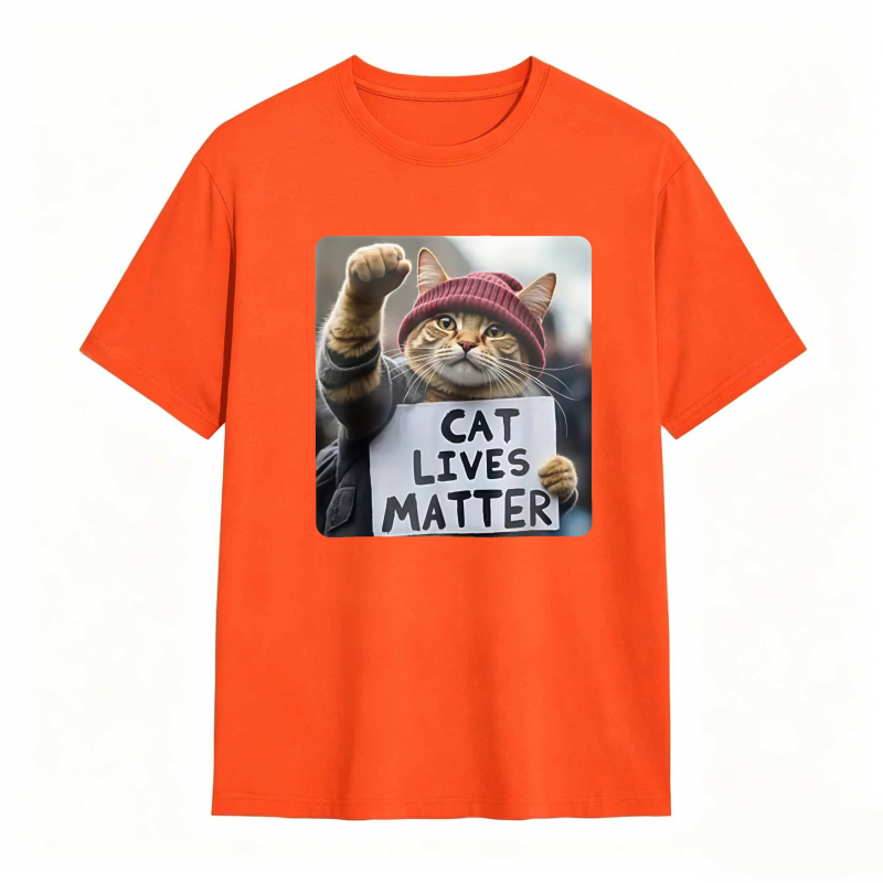 Cat Lives Matter Protest Cat tshirt 100% cotton