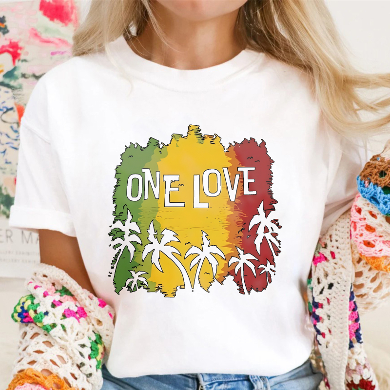 One Love Rasta Palm Tree Design Unisex Classic T-shirt
