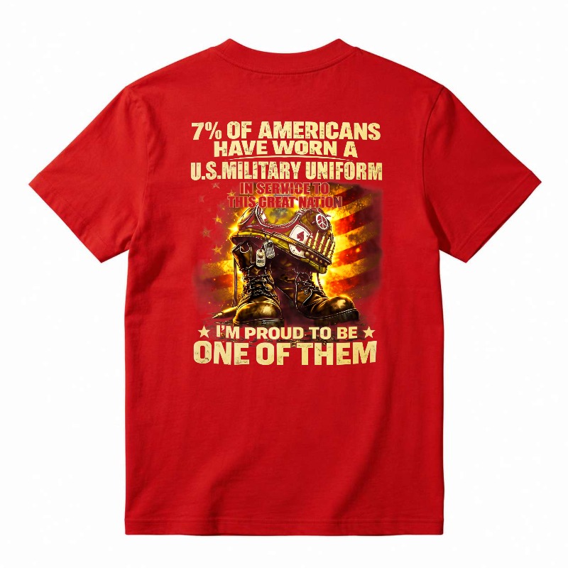 Proud American Military Veteran Service Graphic Tee Design tshirt 100% cotton