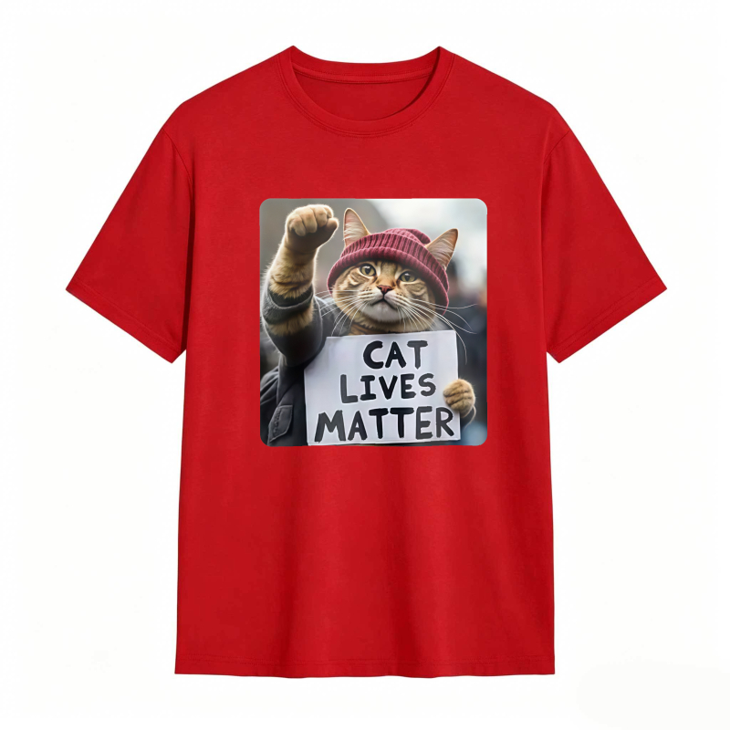 Cat Lives Matter Protest Cat tshirt 100% cotton
